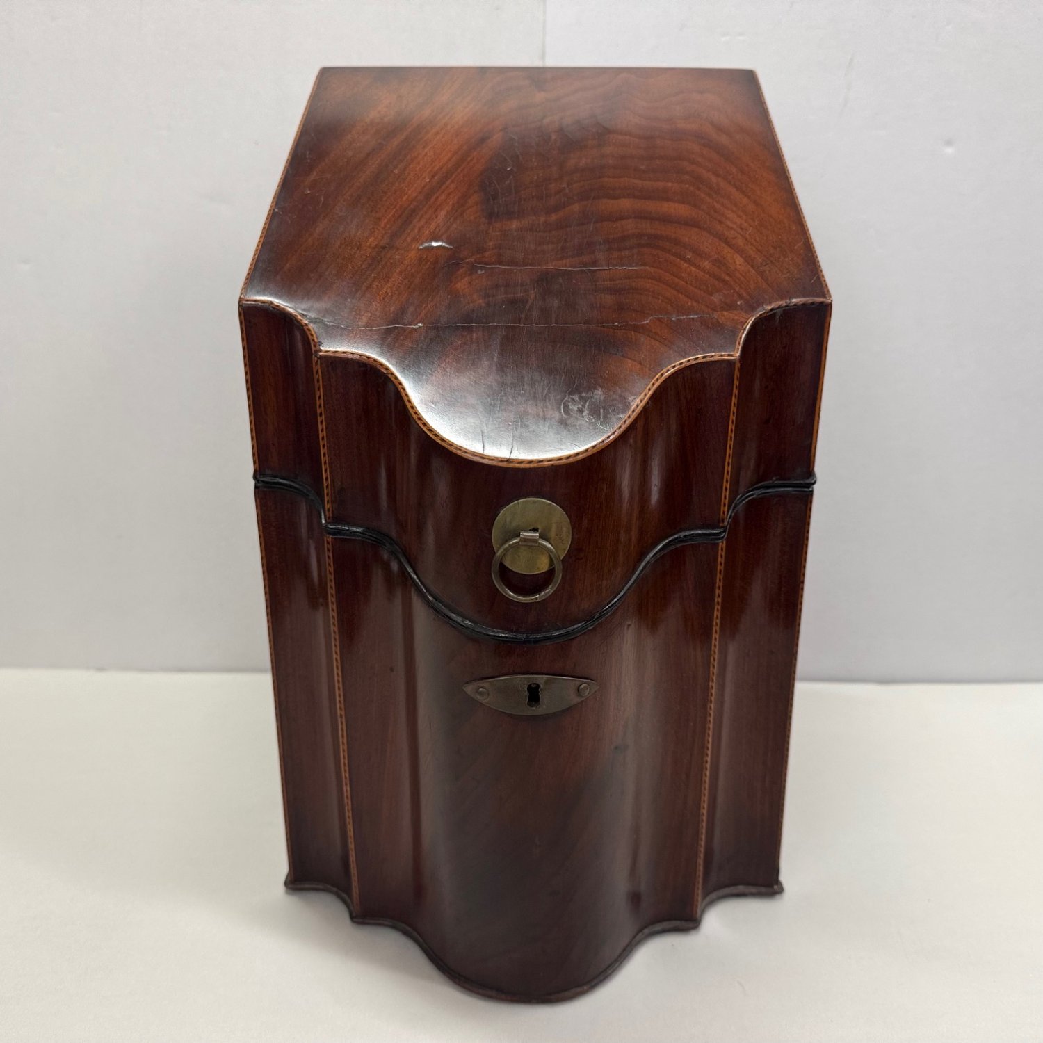 A George III Serpentine Shape Fitted Knife Box 