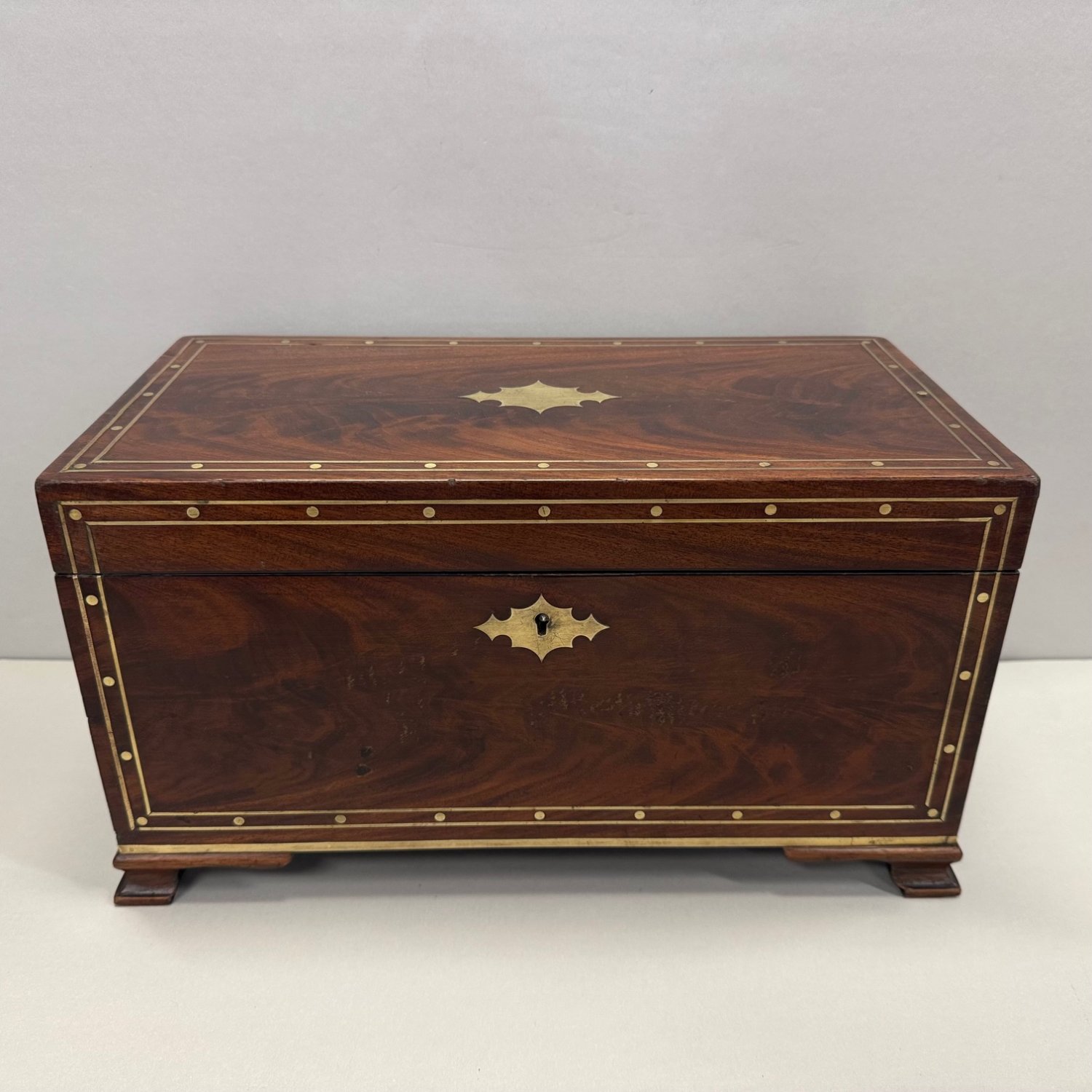 A Fine George III Period Mahogany Brass Inlaid Hinged Box