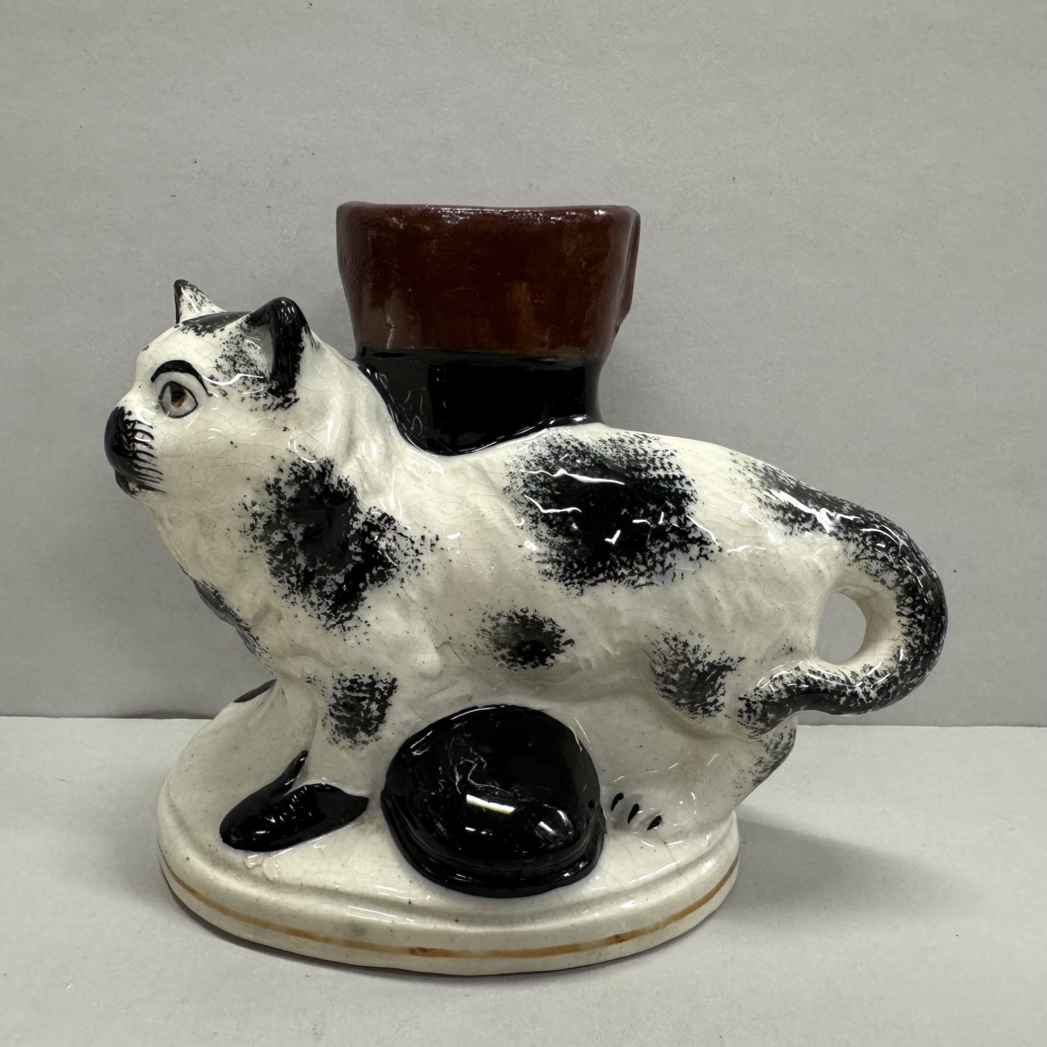 19th Century Staffordshire Pottery Cat