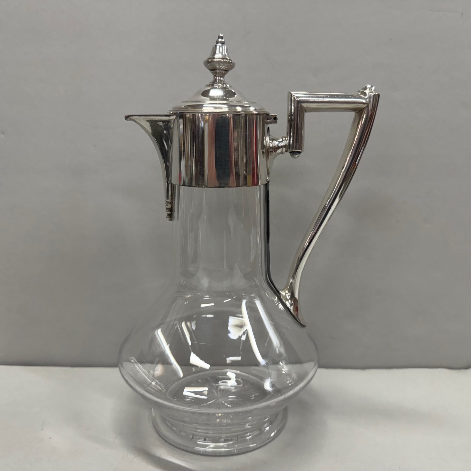 A 19th Century English Silver Plate Mounted Cut Crystal Claret Jug 