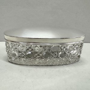 A Sterling Silver Crystal Toilet Jar