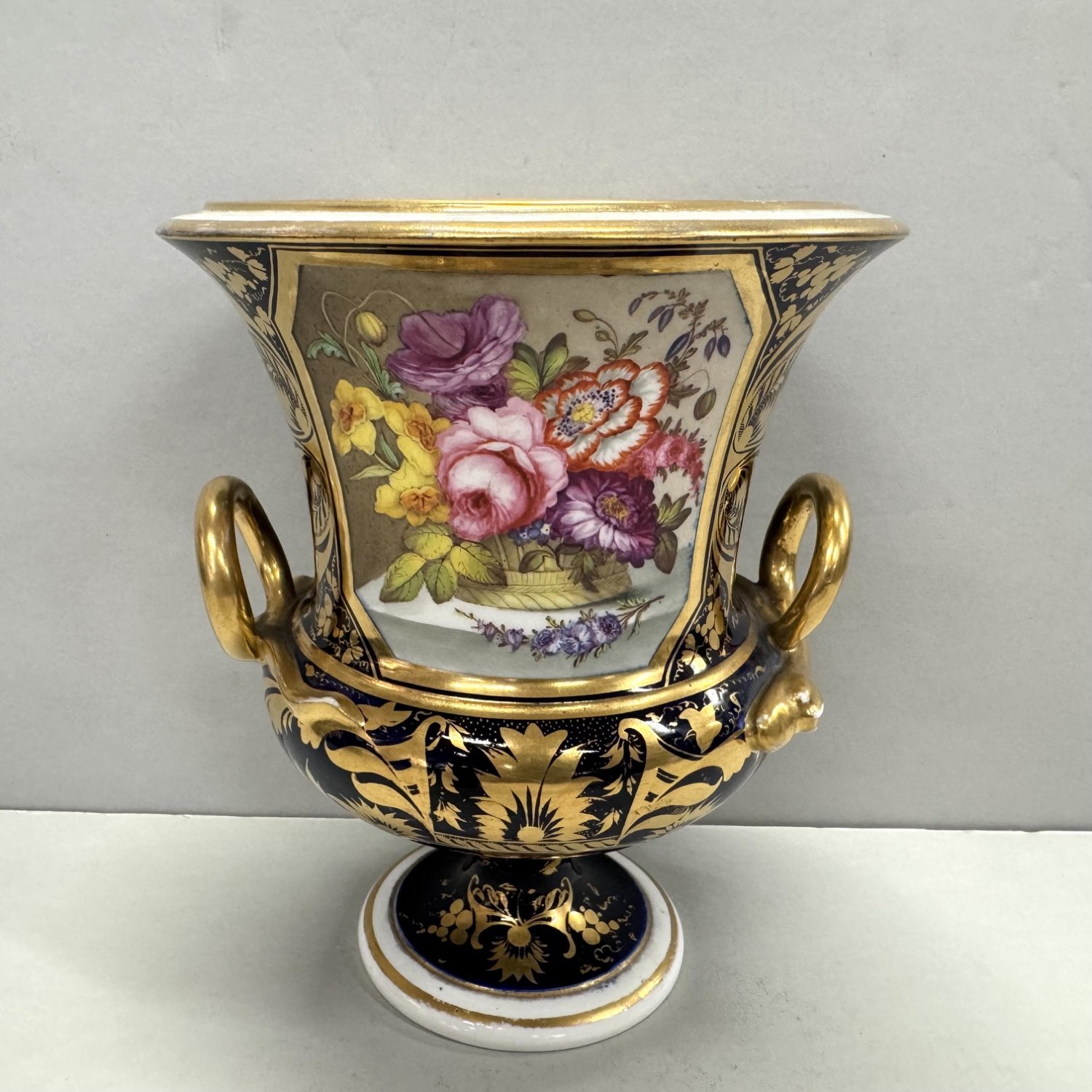 Derby Cobalt Blue Handled Vase
