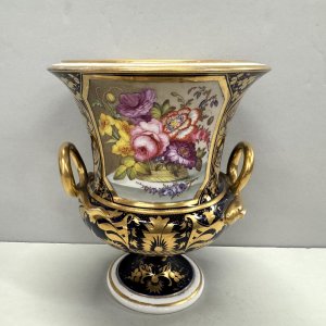 Derby Cobalt Blue Handled Vase