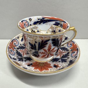A 19th Century 'Moustache' Oversized Teacup and Saucer