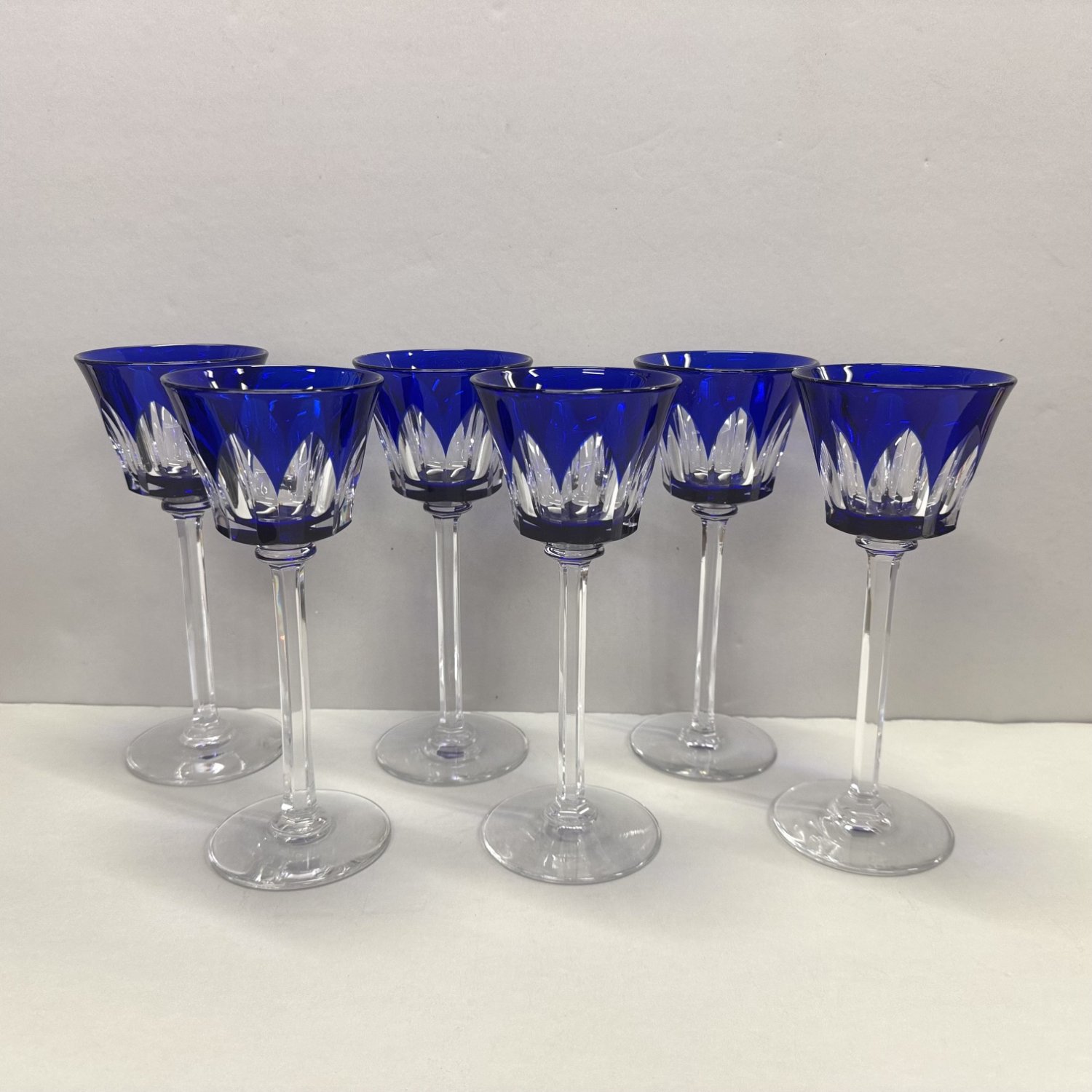 A set of 6 Baccarat 'Carcas' Pattern Crystal Wine Glasses.