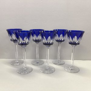 A set of 6 Baccarat 'Carcas' Pattern Crystal Wine Glasses.