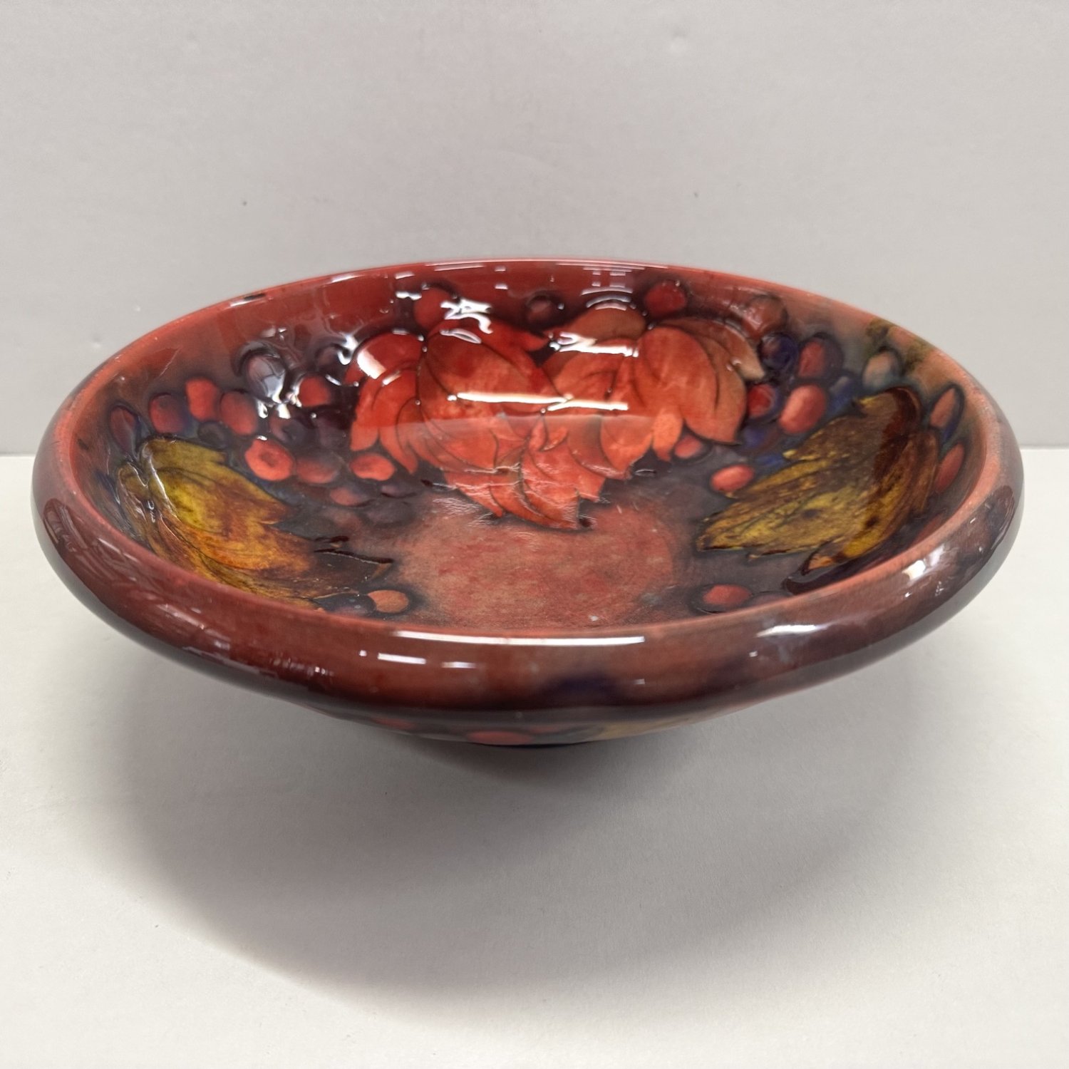 William Moorcroft Flambe Glazed Footed Bowl