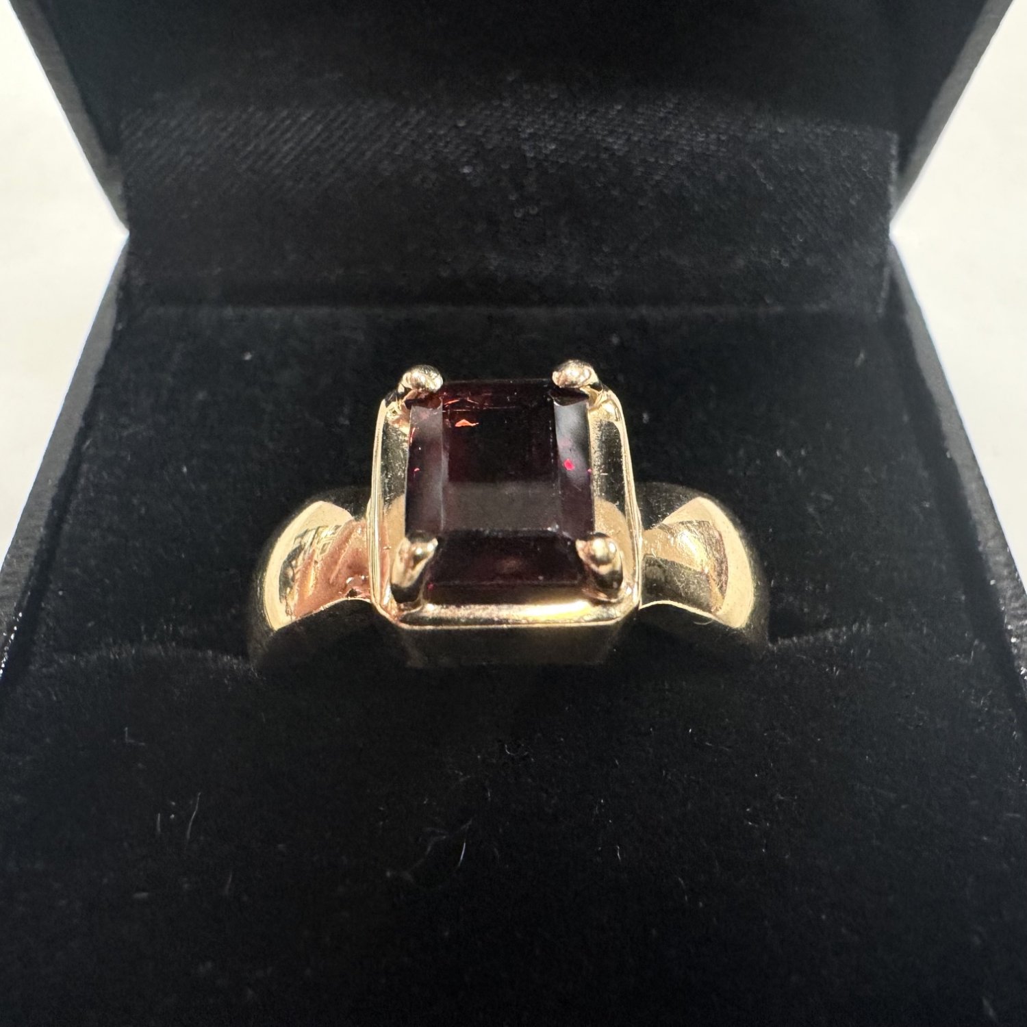 A 10ct. Gold Garnet Ring