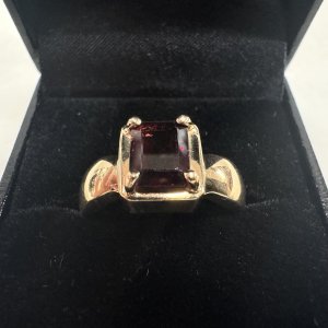 A 10ct. Gold Garnet Ring