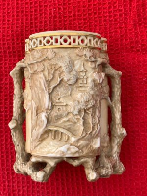 Royal Worcester blush ivory moulded spill vase