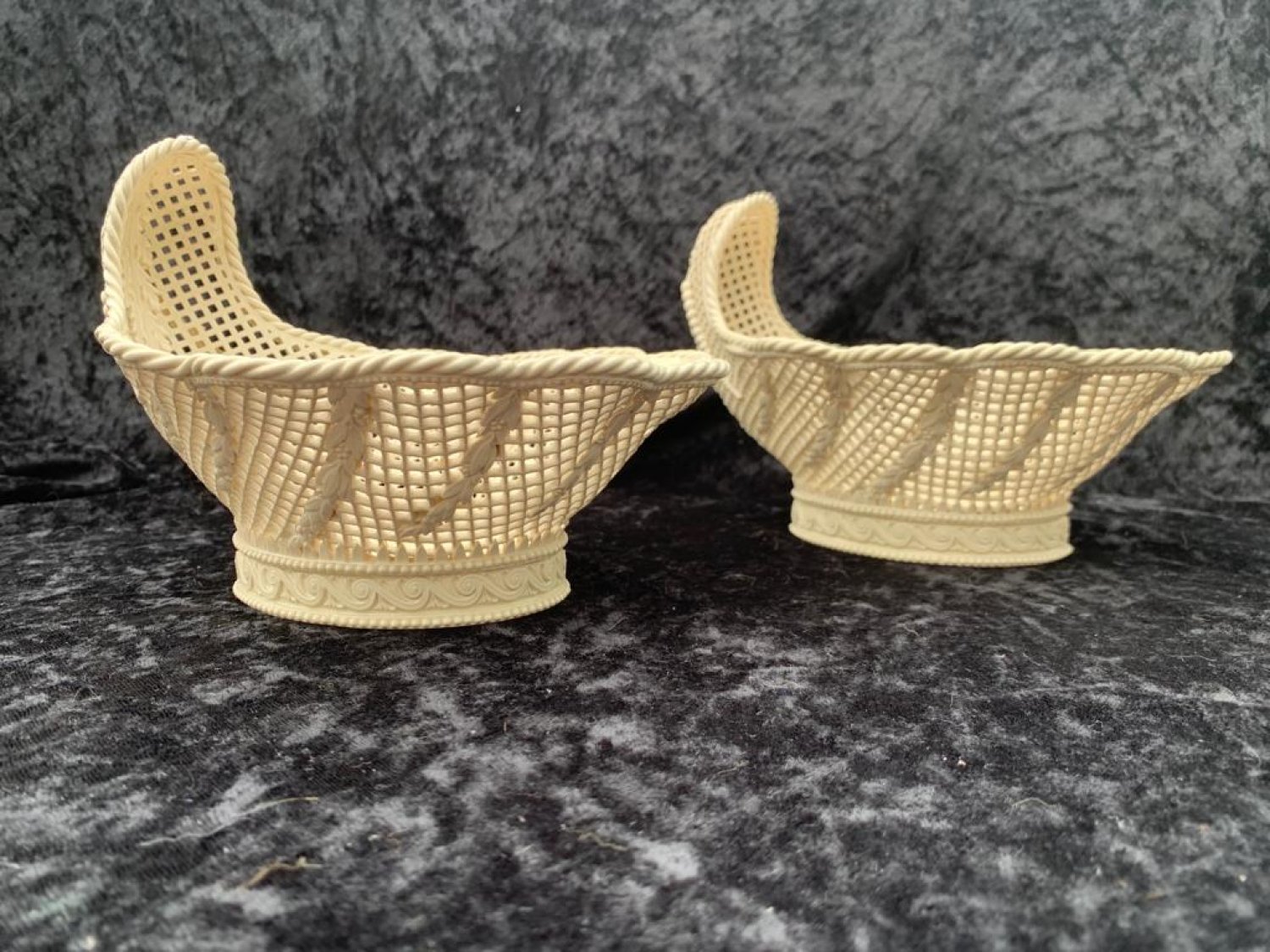 Rare pair of Wedgwood creamware Imperial Queensware baskets