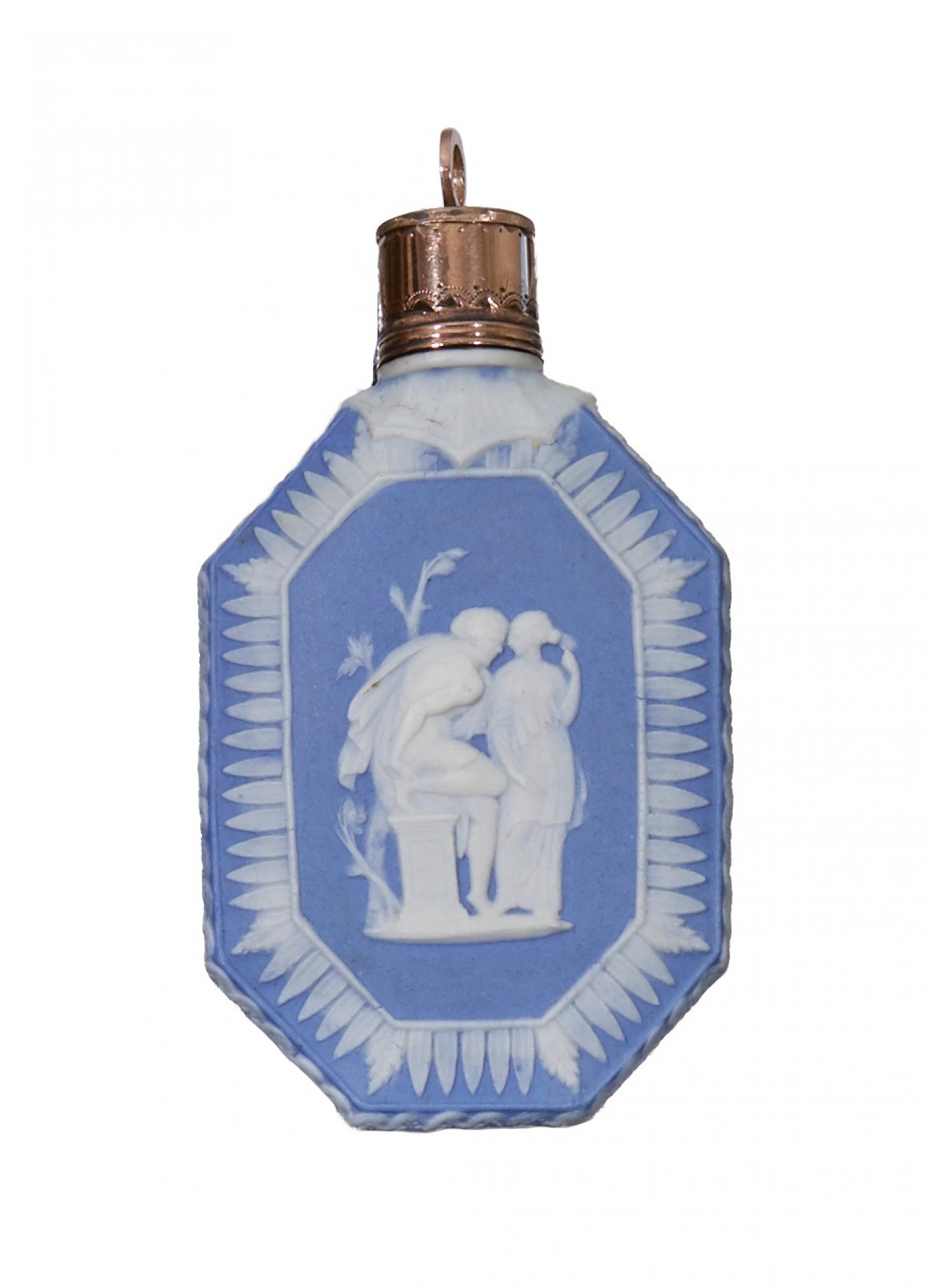 Wedgwood blue jasper scent bottle - octagonal