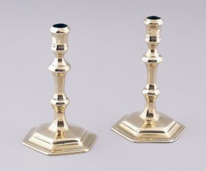 Early 18th Century brass candlesticks