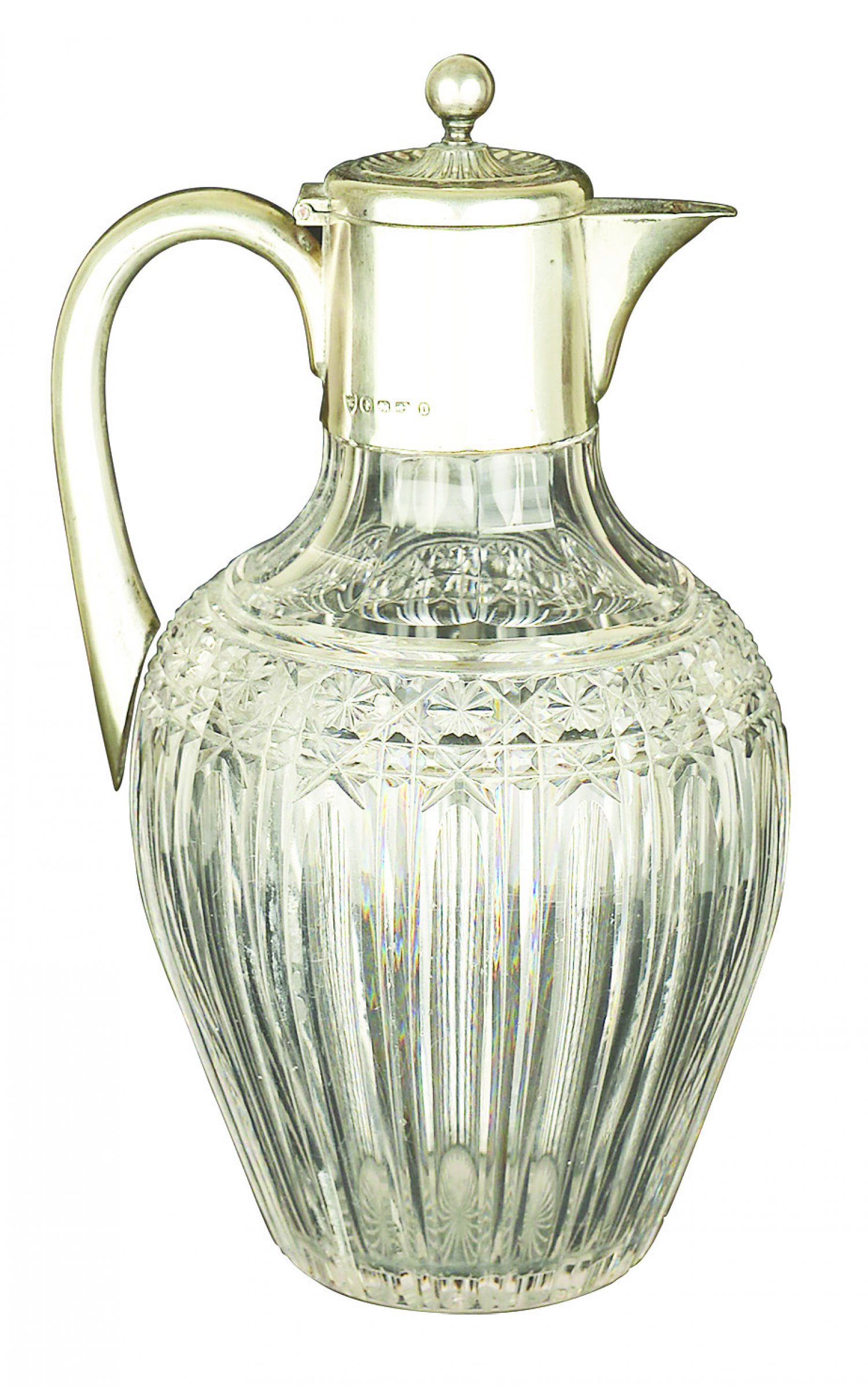 Sterling Silver & cut crystal claret jug