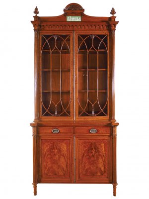 Exhibition quality satinwood glazed cabinet c1903 attributed to Waring & Gillow