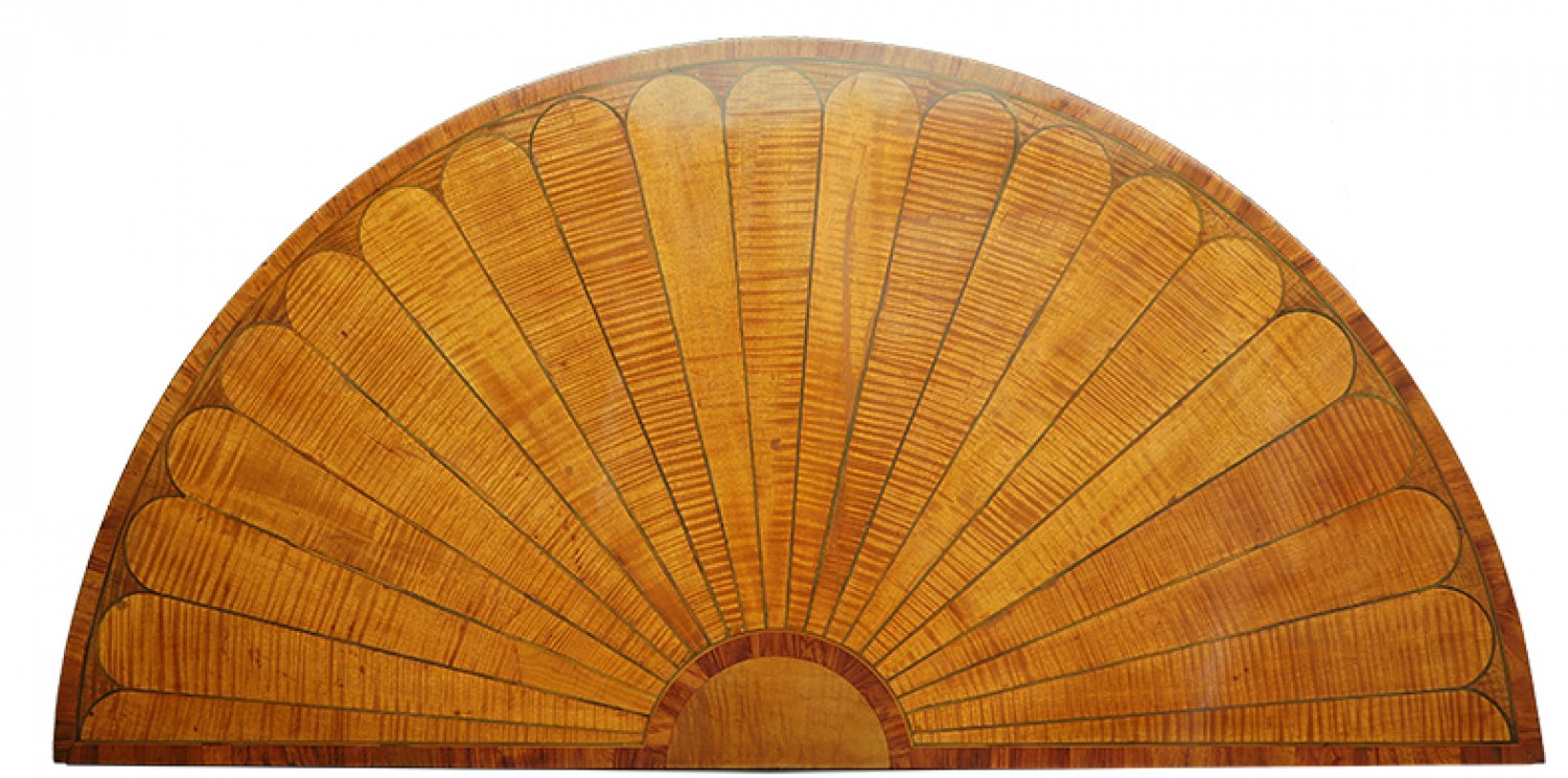 Pair of George IIIrd period harewood, kingwood and mahogany card tables c1790