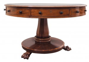 William IVth period mahogany drum table c1835