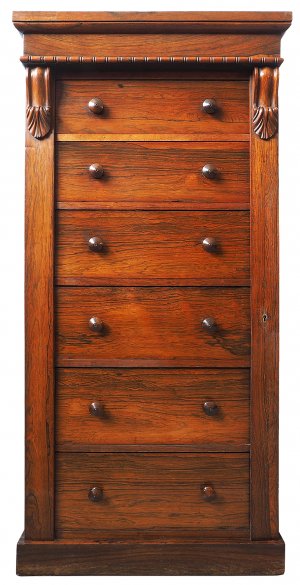 Early Victorian rosewood 'Wellington Chest' c1850