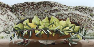JANET GREEN, Pears and Olives, Tjoitja, West MacDonnell Ranges