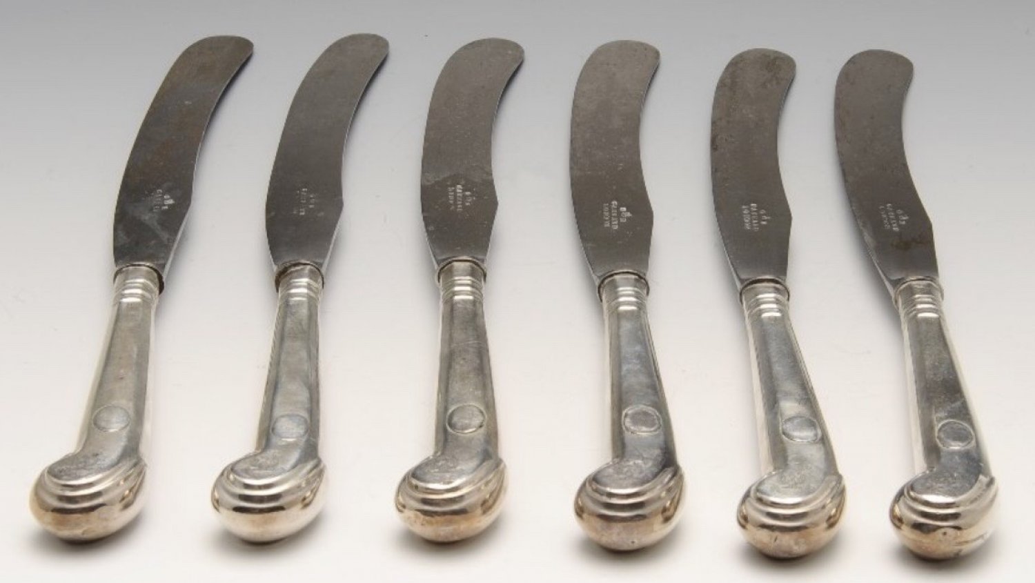 Sterling Silver handled - Set of Six Dinner Knives, R & S Garrard, London 1911 & Matched Set 6 Entree Knives 1911 & 1929 