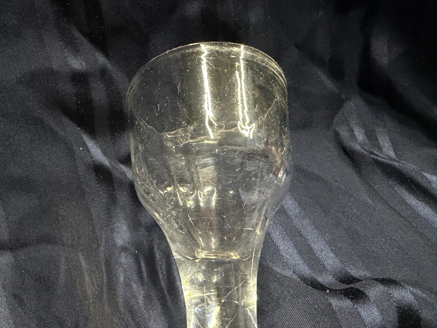 George II step-footed firing glass c1745-55