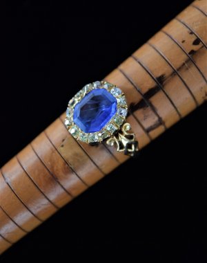 Early Victorian Ceylonese Sapphire & Diamond Ring