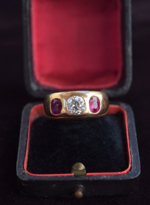Antique Diamond & Ruby Gypsy Ring