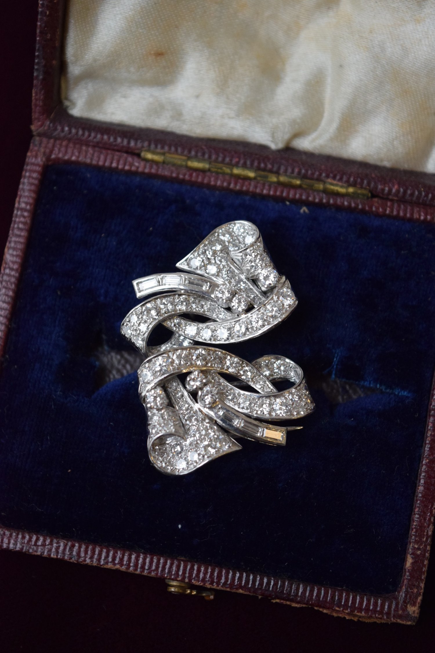 Platinum & Diamond Dress Clips/Brooch