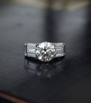 Mid-Century Diamond Engagement Ring