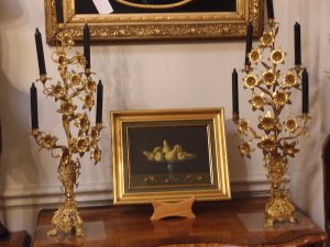 77cm Tall Pair C1870 French Napoleon III Gilded Lily Candelabra