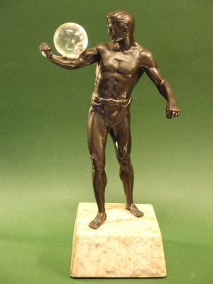 Art Deco’ Bronzed Speltre Athlete Statue