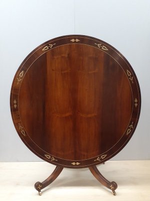 George III Regency Brass & Rosewood Round Dining or Centre Table