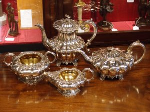 1830s William 4th 4 Pce Sterling Silver Tea Service.  Joseph and John Angell and others.