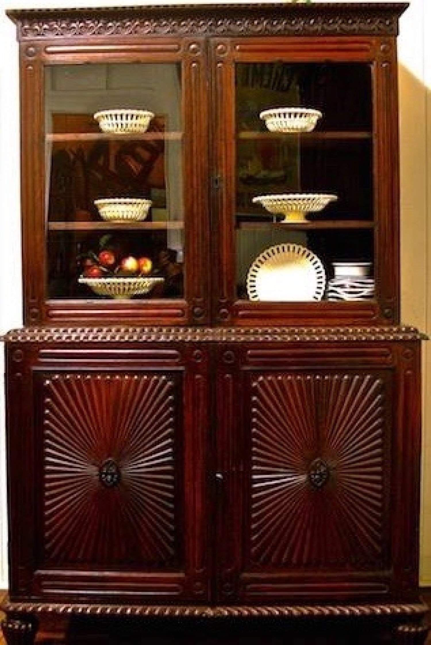 Anglo Indian Rosewood two height bookcase