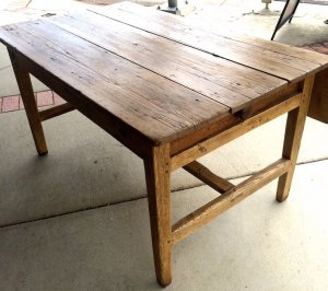 late 18th century elm and pine English farmhouse kitchen table