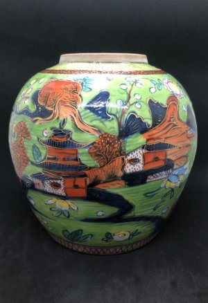 An exceptional Chinese Blue & White Clobbered ginger Jar