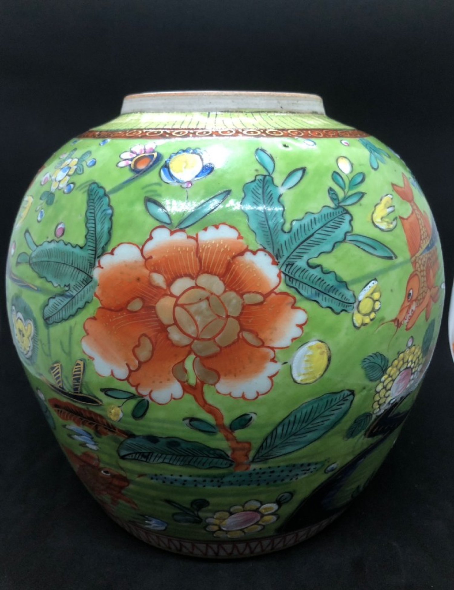 An exceptional Chinese Blue & White Clobbered ginger Jar