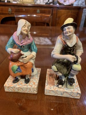 Staffordshire Cobbler & Wife Figures