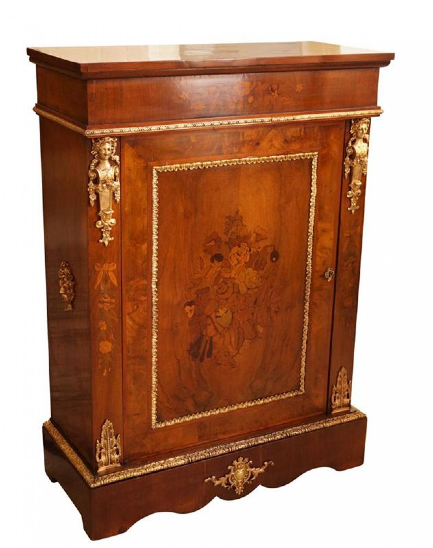 Antique 19th Century French Walnut Marquetry Cabinet