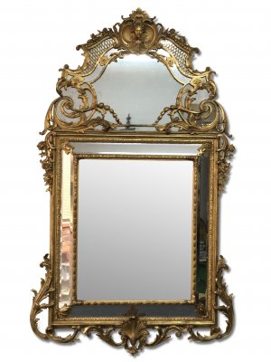 Grand French 18th Century Gilt Cushion Mirror, c. 1780