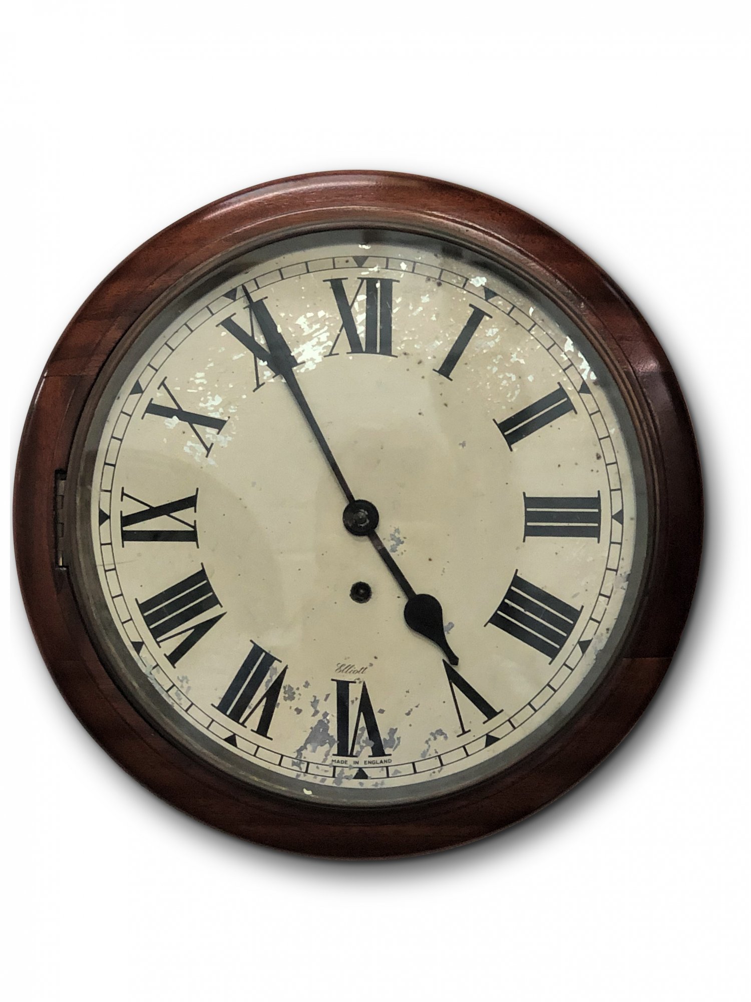 Victorian mahogany railway clock by Elliott, with 8-day movement