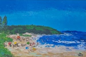 Kevin Charles (Pro) Hart (1928 – 2006), Palm Beach, 27 x 40 cm, Oil on Board, Frame 64 x 75 x 3.5 cm