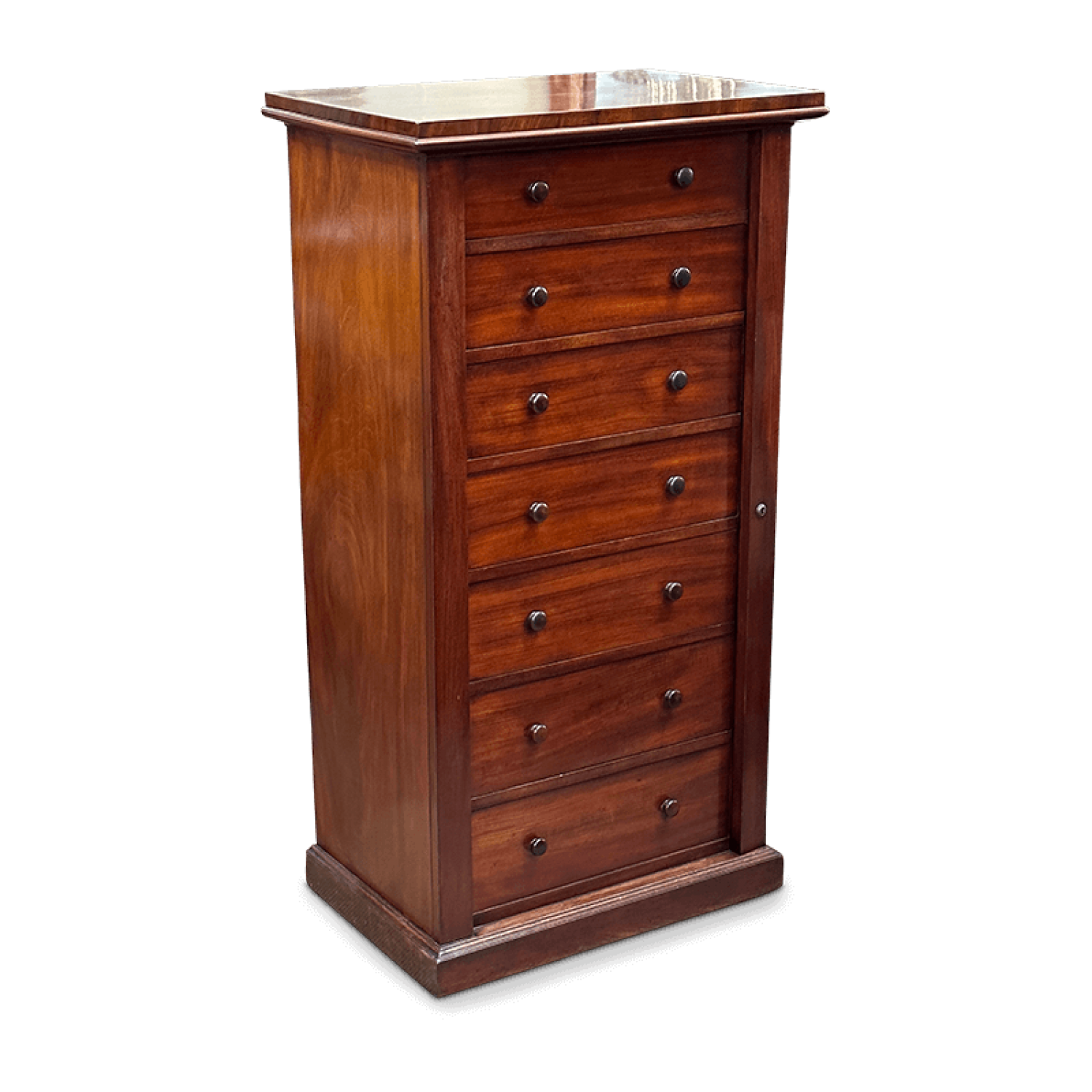 7 drawer English Wellington chest c.1870 Valentine's Antique Gallery