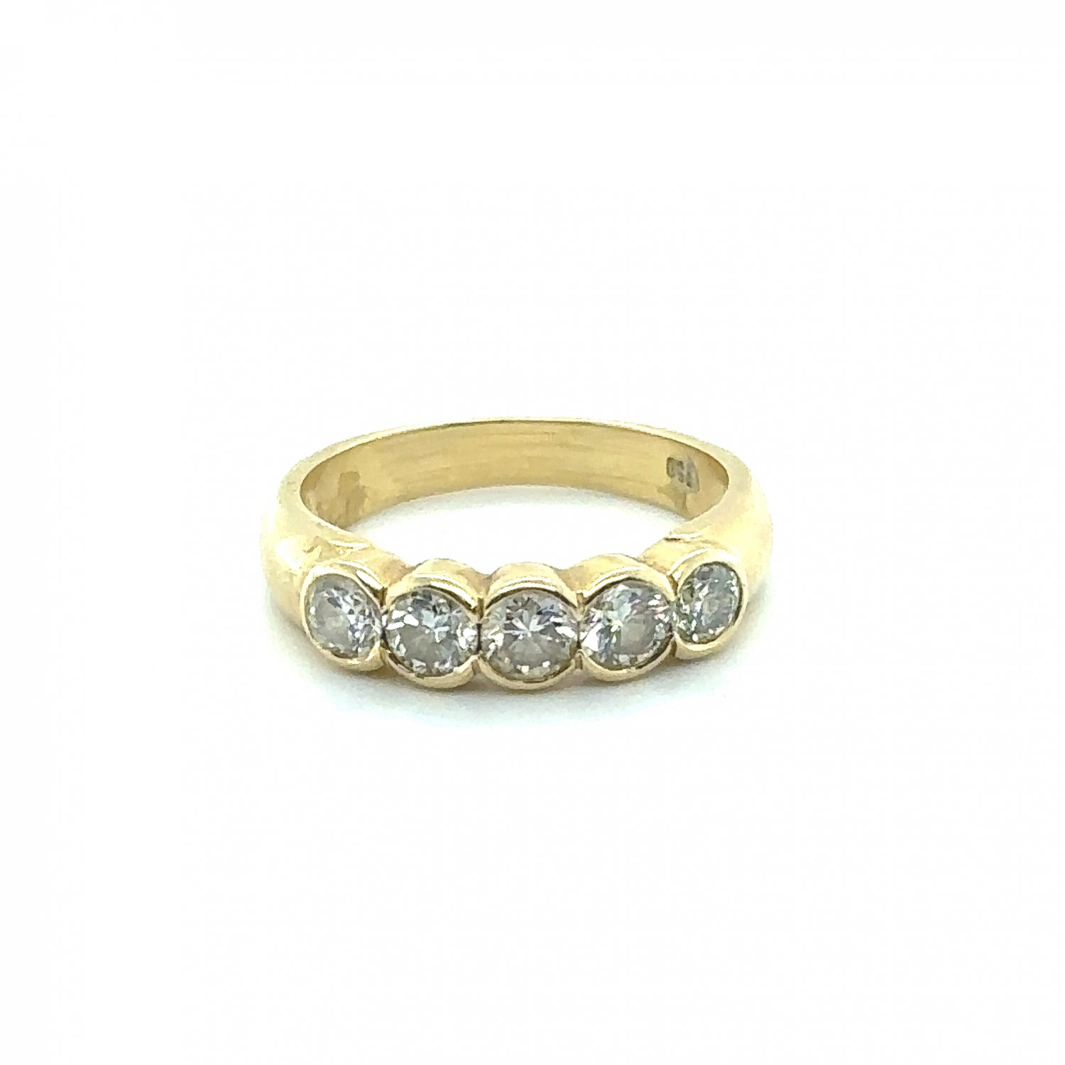 9ct gold ring with 5 diamonds