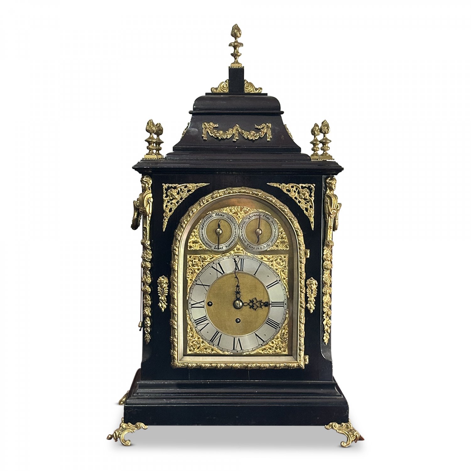 Grand 19th century English ebonised bracket clock 