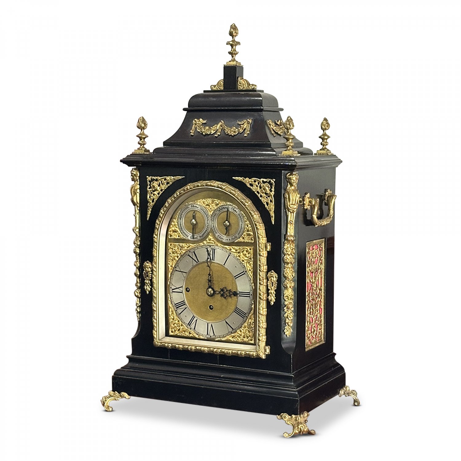 Grand 19th century English ebonised bracket clock 