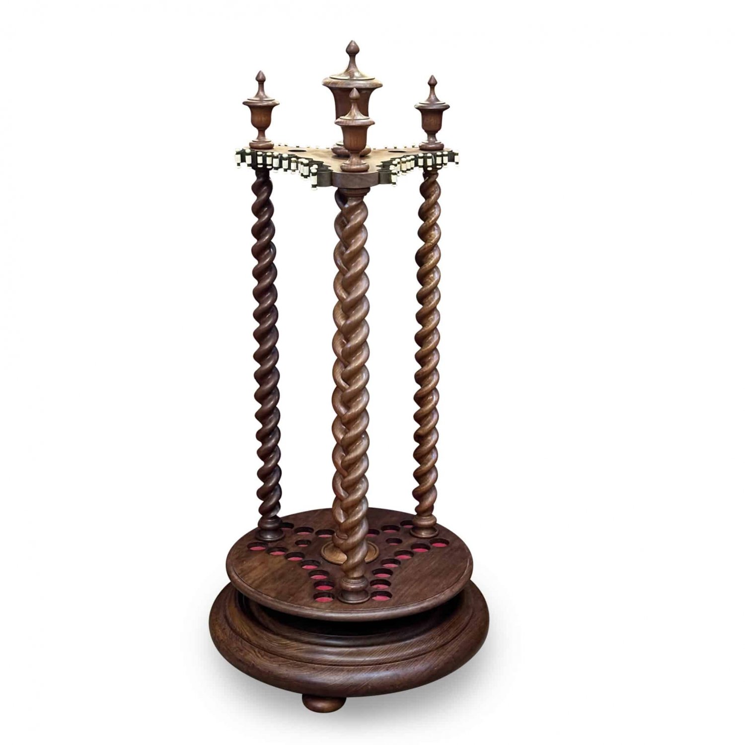 Rare Australian blackwood revolving billiard cue rack 