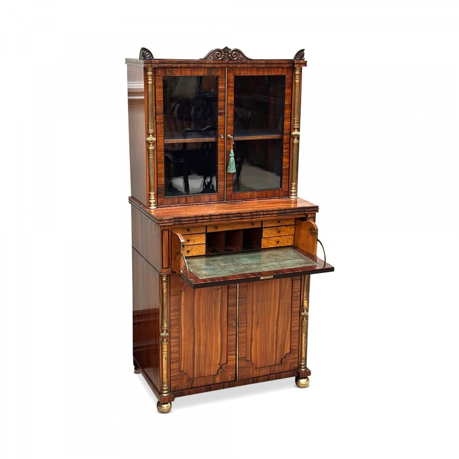 English Regency Grecian Zebrawood Secretaire, London 