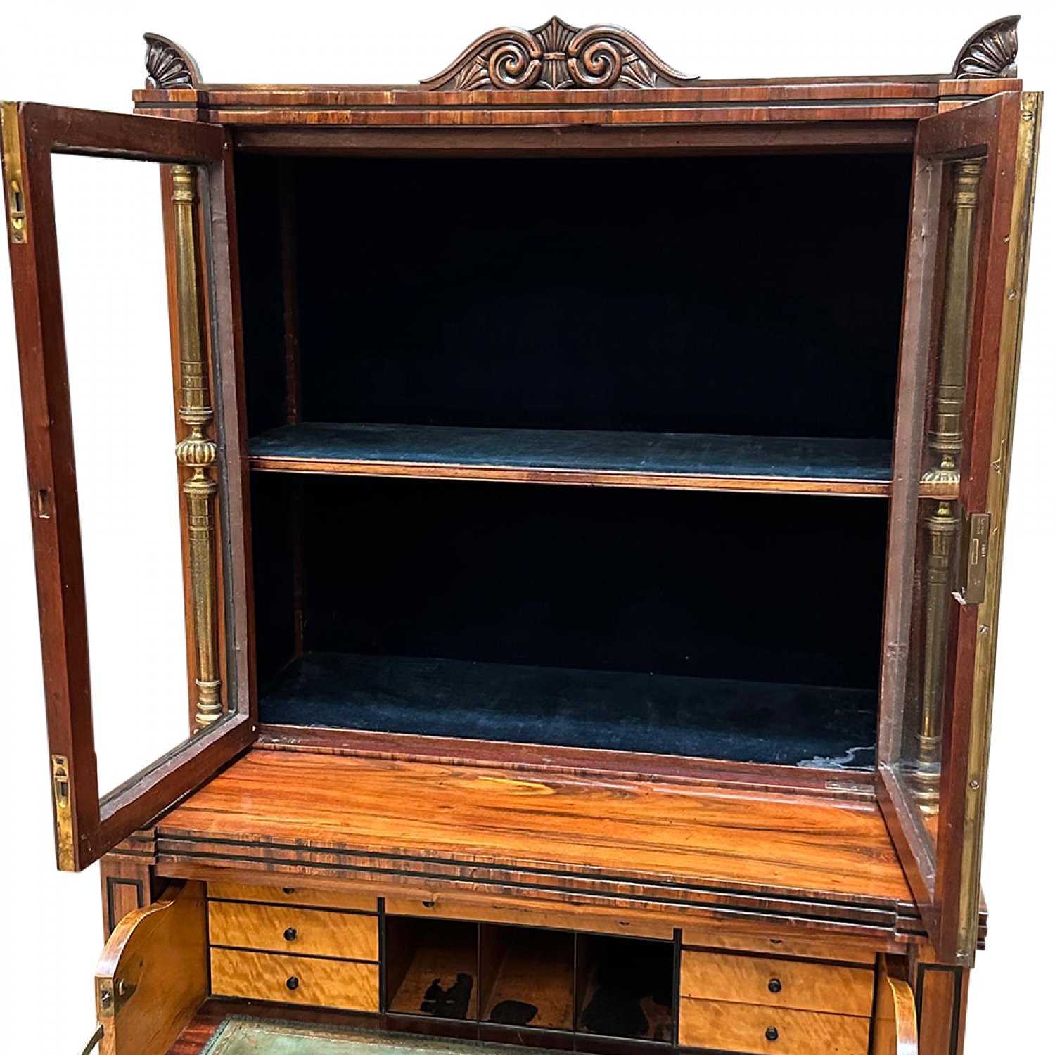 English Regency Grecian Zebrawood Secretaire, London 