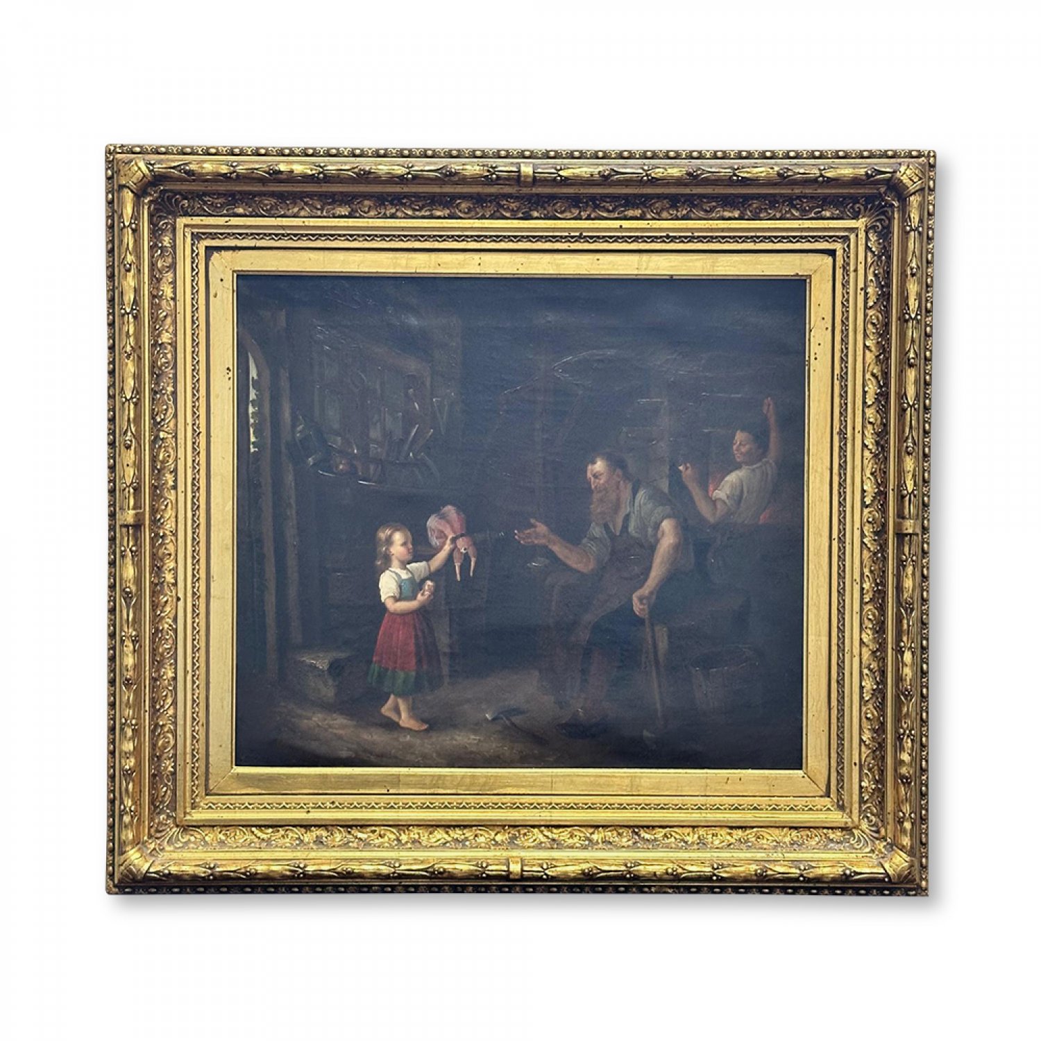  19th century Flemish oil painting “Dit le Jeune”